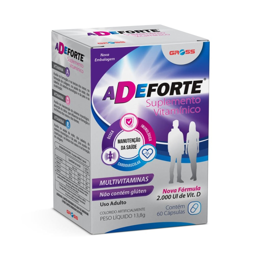 Suplemento Vitam&iacute;nico Gross Adeforte 60 C&aacute;psulas