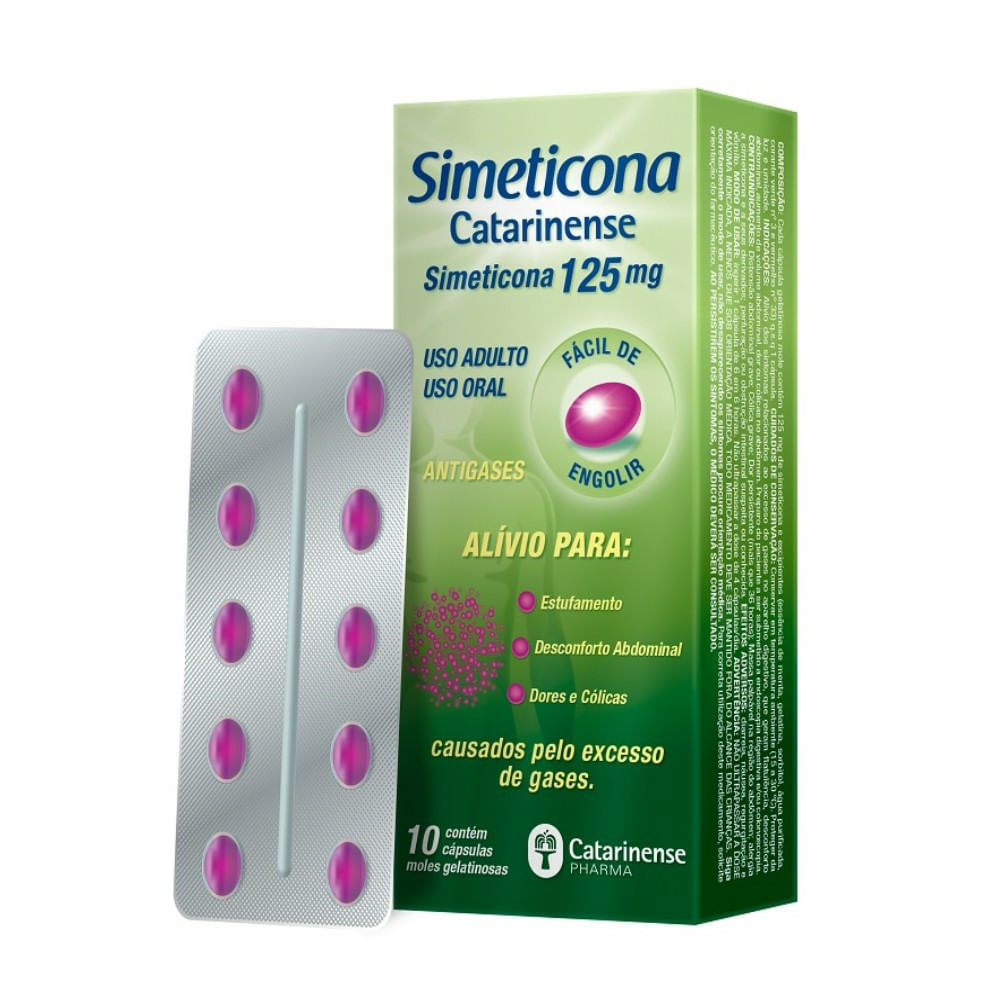 Simeticona 125mg Catarinense 10 C&aacute;psulas