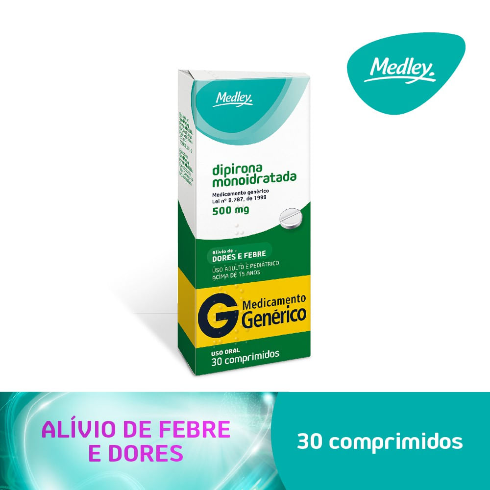 Dipirona 500mg Medley 30 Comprimidos