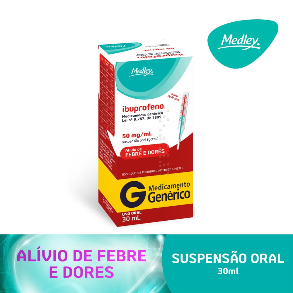 Ibuprofeno 500mg/ml Medley Suspensão Oral 30ml