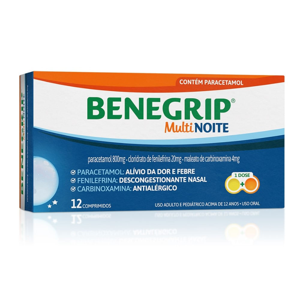 Benegrip Multi Noite 12 Comprimidos