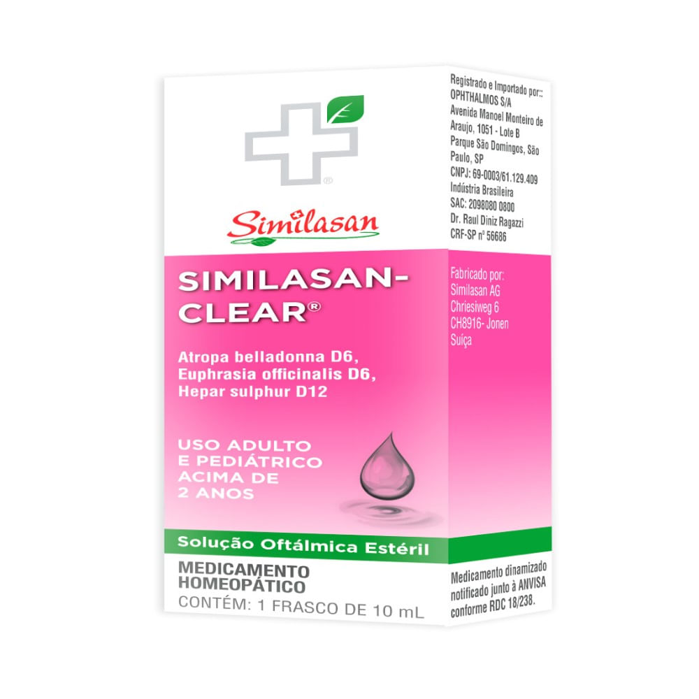 Similasan - Clear Similasan Solu&ccedil;&atilde;o Oft&aacute;lmica Col&iacute;rio 10ml