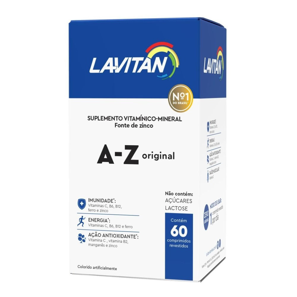 Suplemento Vitam&iacute;nico Lavitan A - Z Original 60 Comprimidos Revestidos