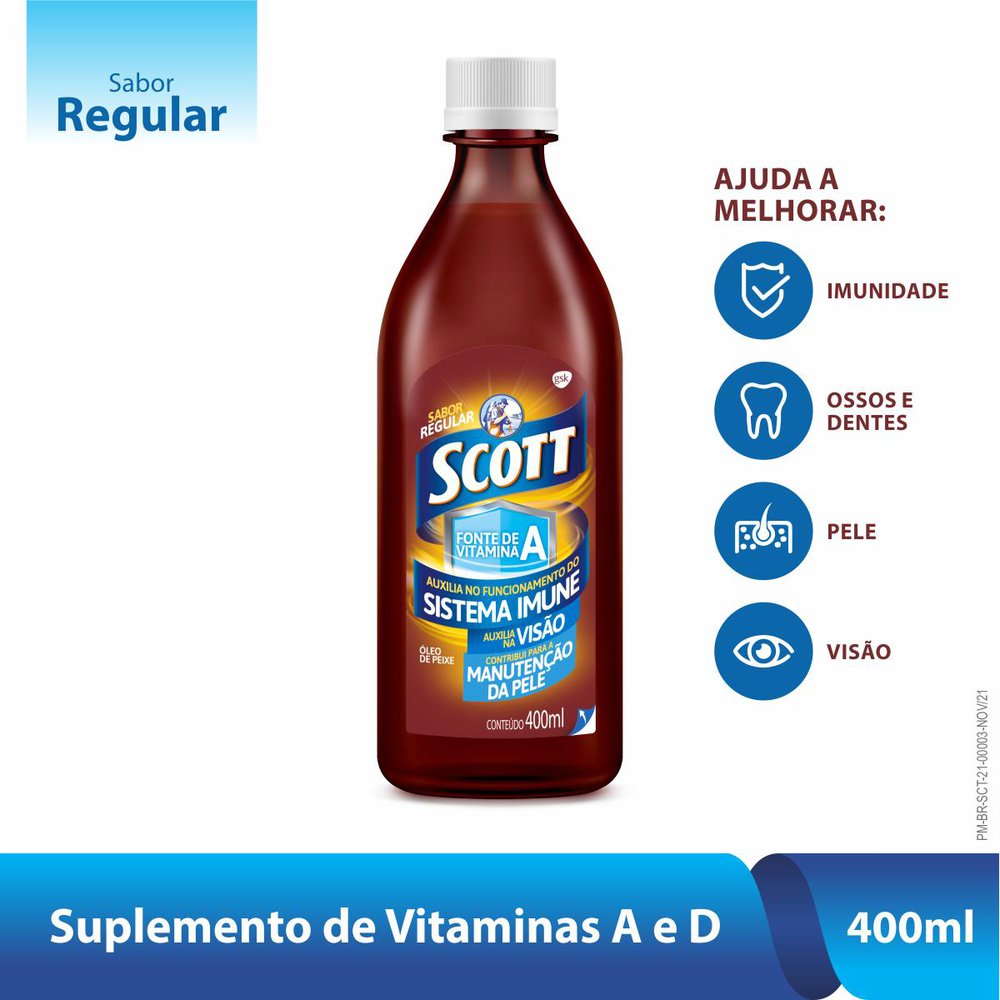 Suplemento Vitam&iacute;nico Scott Regular Frasco 400ml