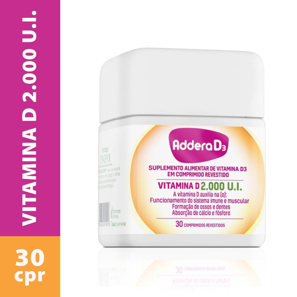 Suplemento Alimentar Addera D3 2000Ui 30 Comprimidos