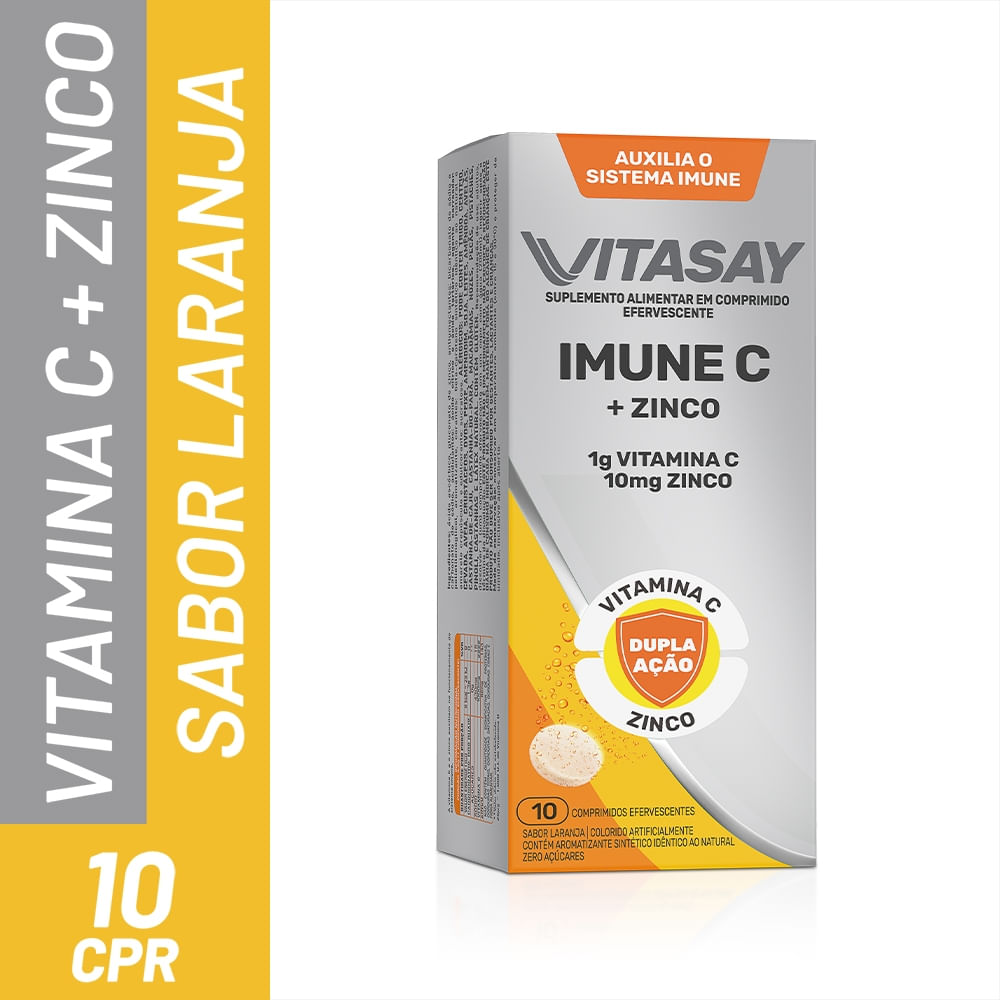 Suplemento Alimentar Vitasay Imune C + Zinco 10 Comprimidos Efervescentes