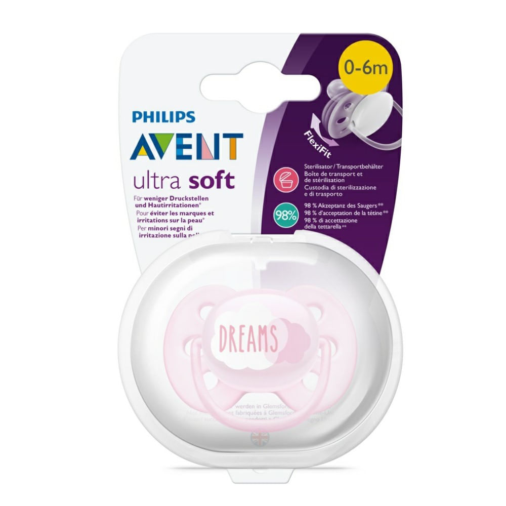 CHUP AVENT ULTRA SOFT 0-6M ROSA