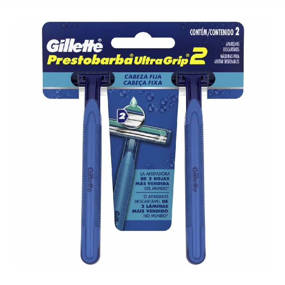 Aparelho De Barbear Gillette Prestobarba Ultra Grip 2 Unidades