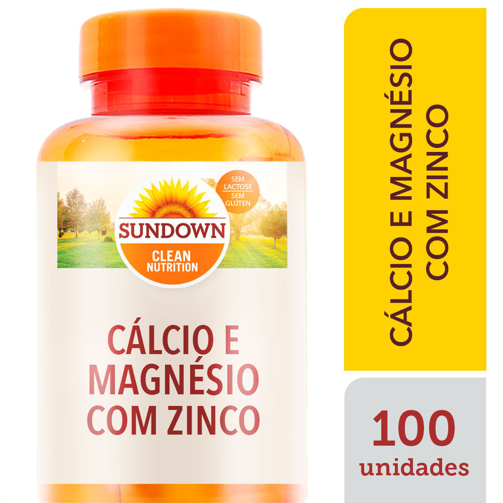 C&aacute;lcio E Magn&eacute;sio Com Zinco Sundown 100 Comprimidos