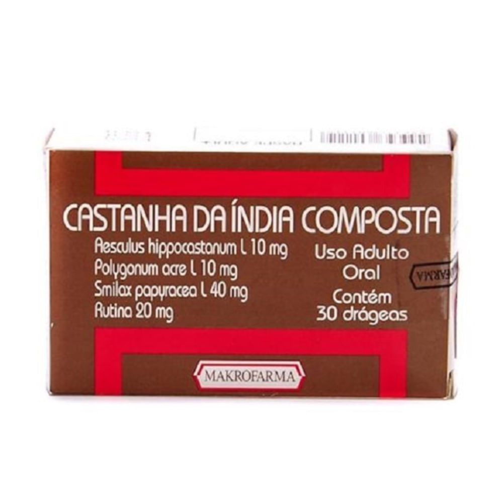 Castanha Da &Iacute;ndia Composta Makrofarma 30 Dr&aacute;geas