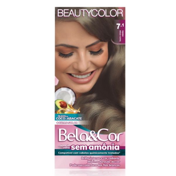 Tintura Beautycolor Bela e Cor Sem Amônia Louro Cinza Médio 7.1