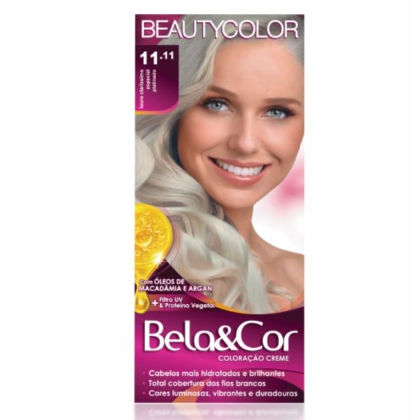 Tintura Beautycolor Bela & Cor Sem Amônia Louro Clarissimo Platinado 11.11