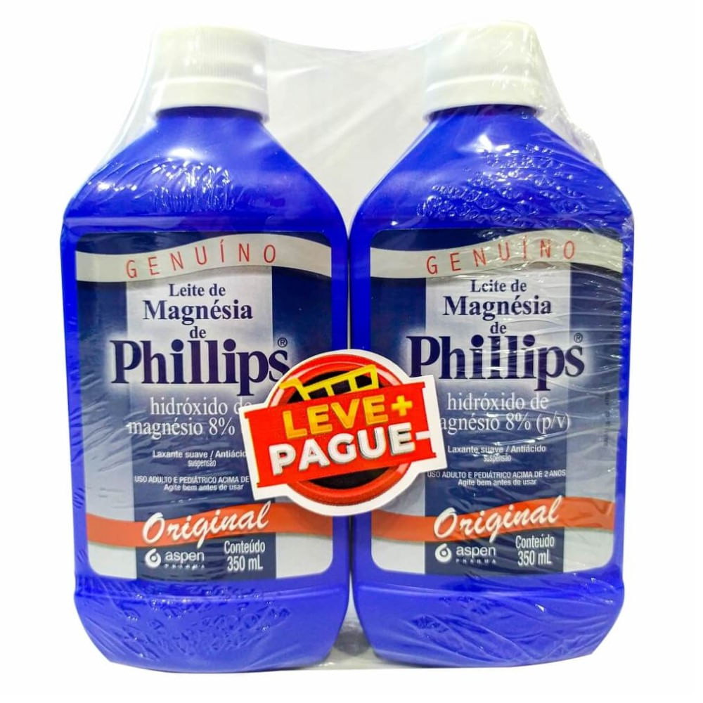 Leite Magn&eacute;sia Phillips Original 2 Unidades de 350ml Cada