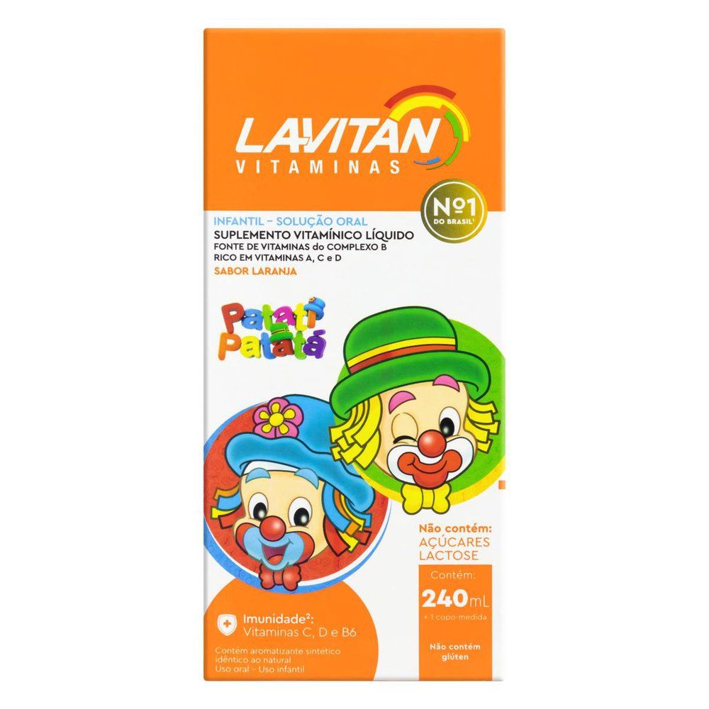 Suplemento Vitam&iacute;nico Lavitan Patati Patat&aacute; Solu&ccedil;&atilde;o Oral 240ml + 1 Copo Medida