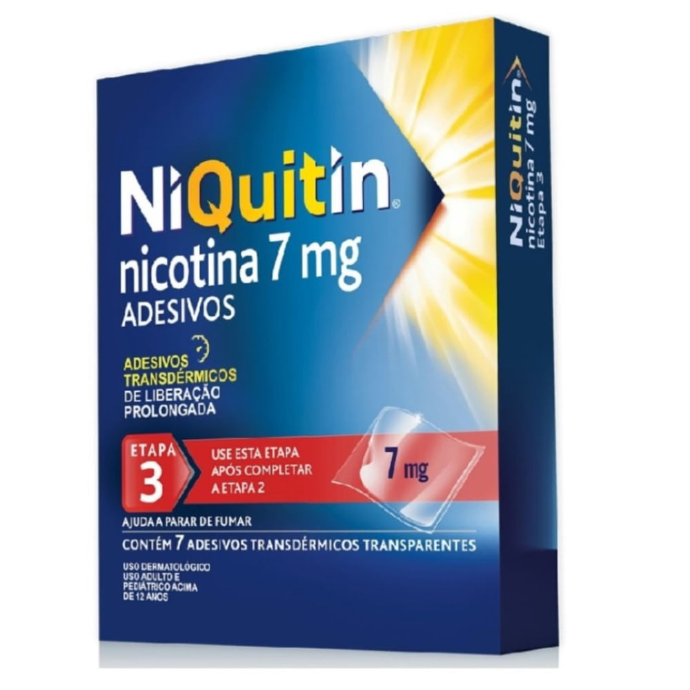 NiQuitin Adesivo 7mg 7 Adesivos De Nicotina