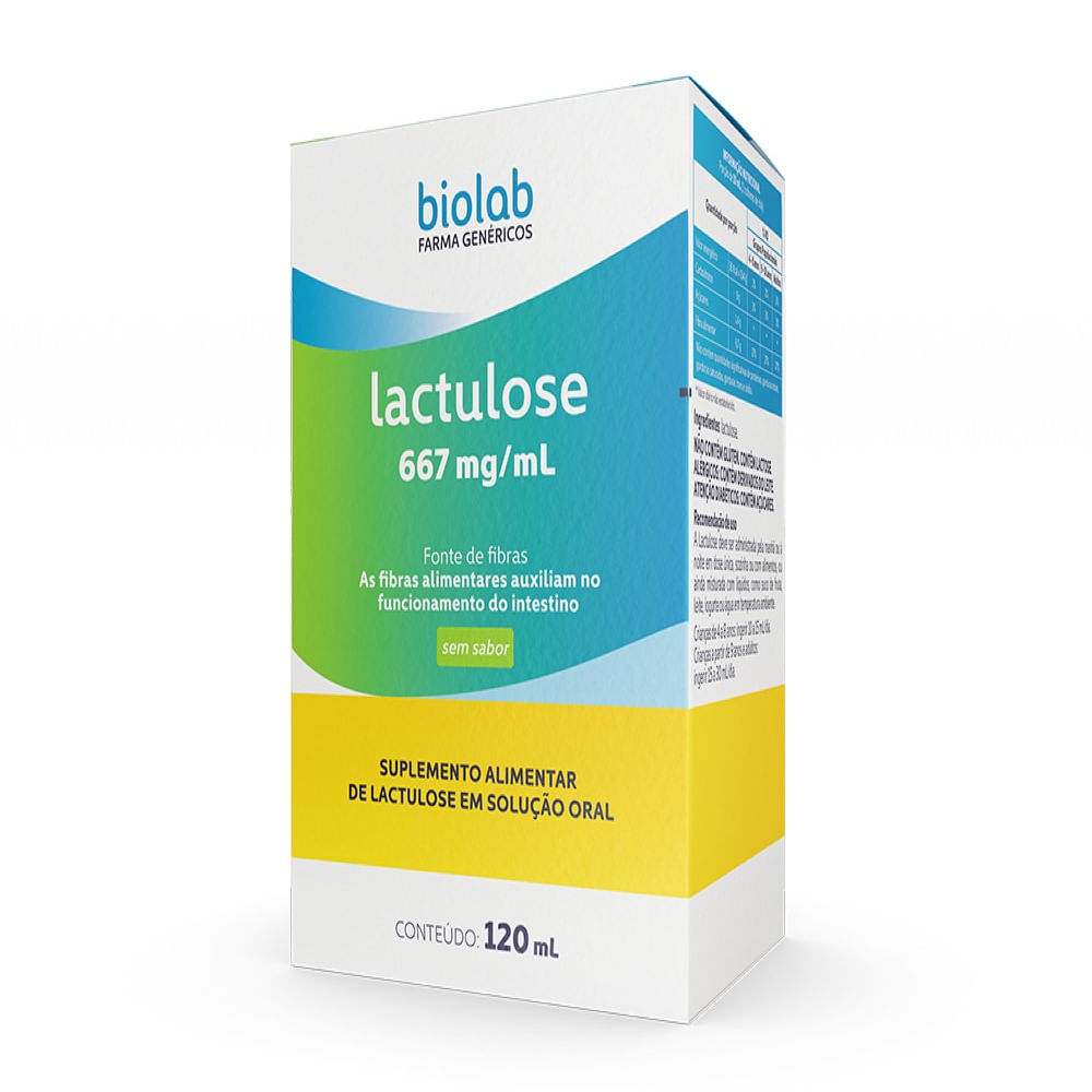 Lactulose 667mg/ml Biolab Solução Oral 120ml Drogaria Venancio