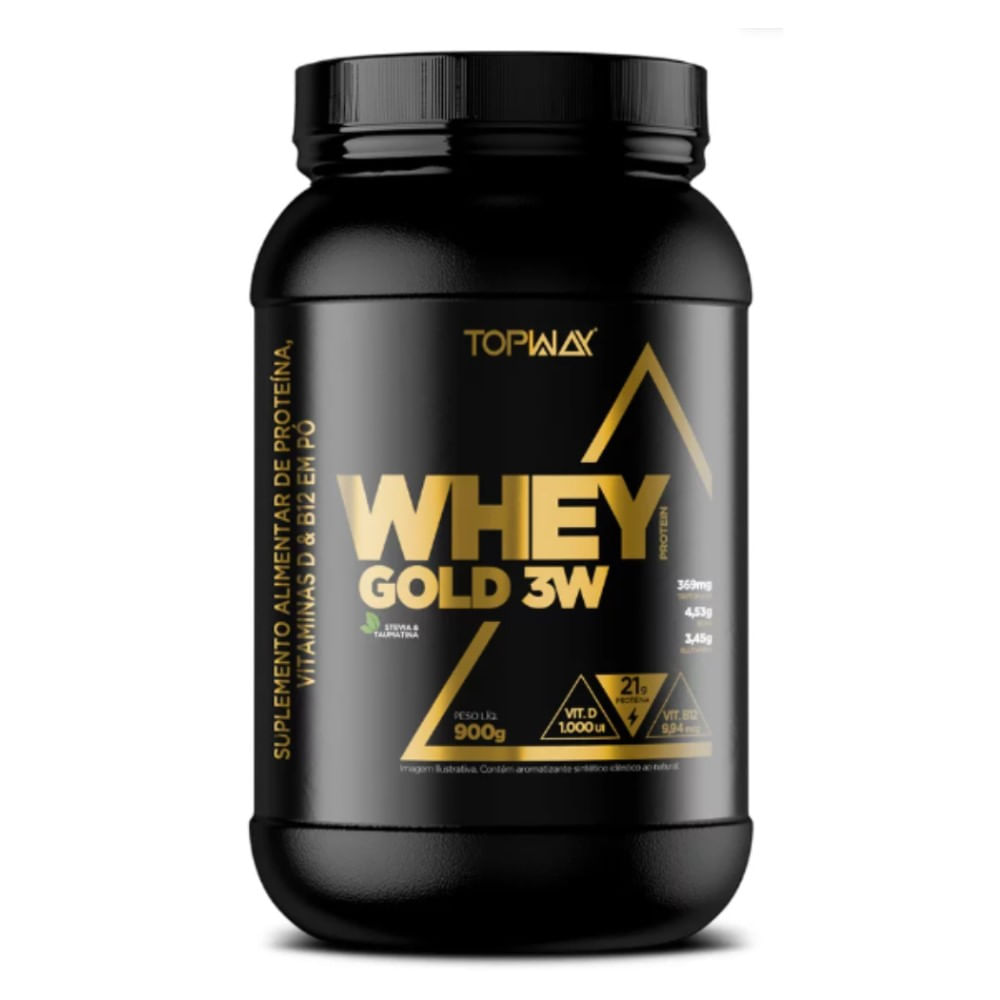 Suplemento Topway Whey Protein Gold 3w Avelão Com Chocolate 900g