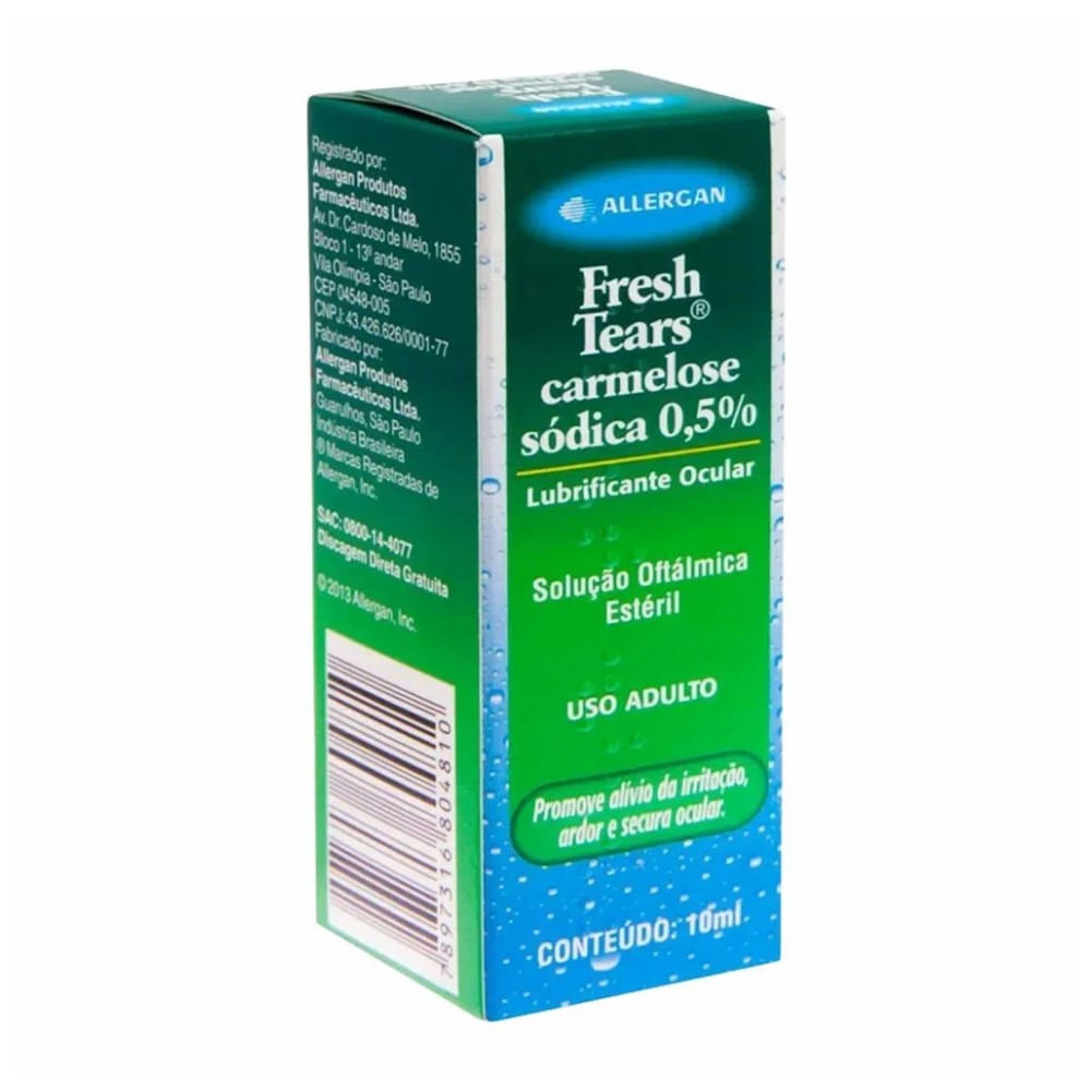 Fresh Tears Carmelose Sodica 0,5% Aleergan Solução Oftálmica 10ml ...
