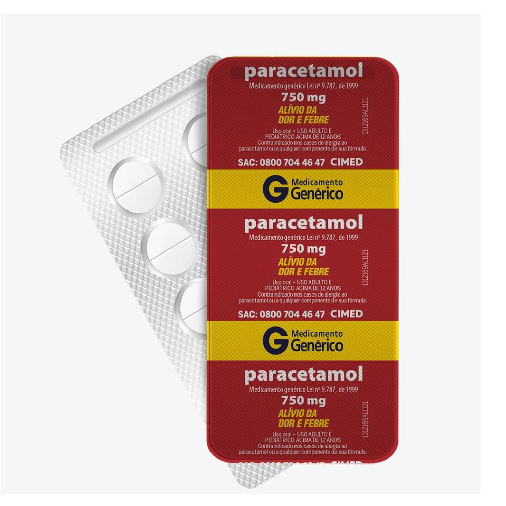 Paracetamol 750mg Cimed 10 Comprimidos - Drogaria Venancio