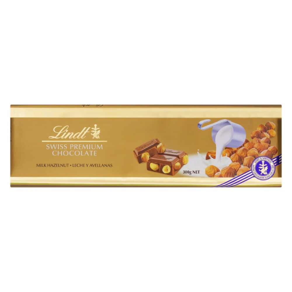 Chocolate Lindt Tablete Gold Ao Leite Com Avelã 300g