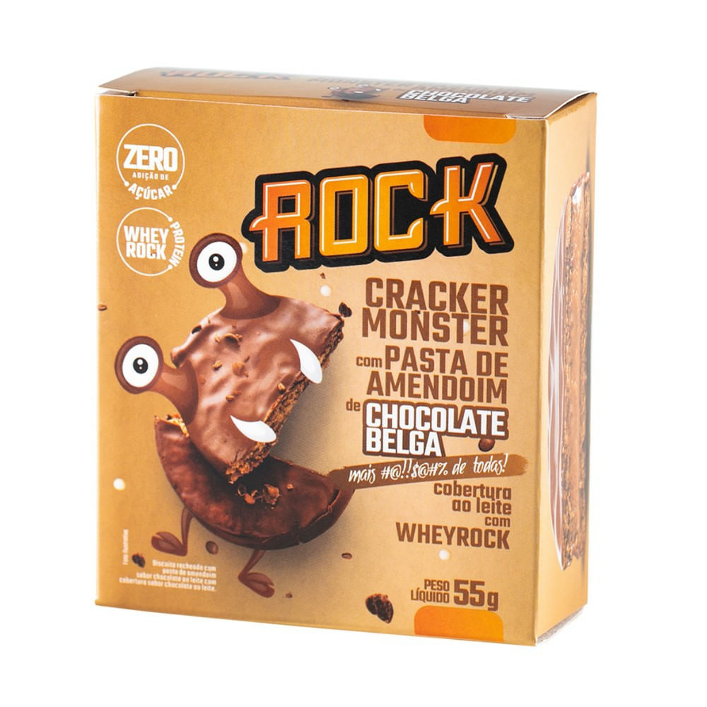 Cracker Monster Rock Pasta De Amendoim De Chocolate Belga 55g