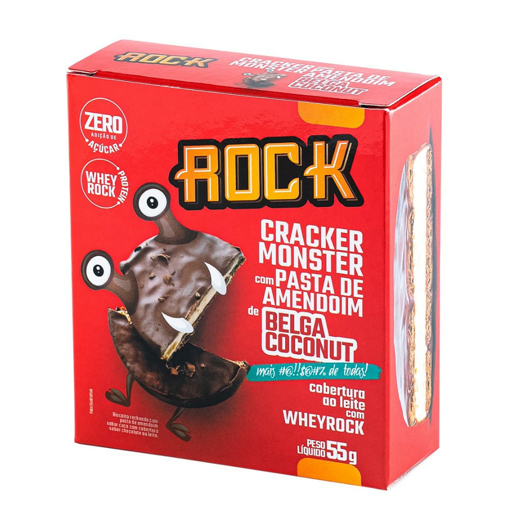Cracker Monster Rock Pasta De Amendoim De Belga Coconut 55g