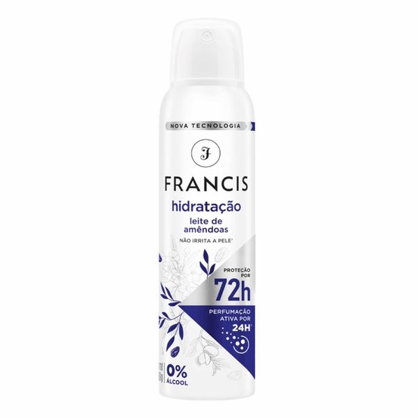 Desodorante Antitranspirante Aerosol Francis Hidratação Leite de Amêndoas 150ml