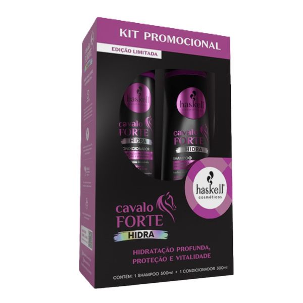 Kit Haskell Cavalo Forte Hidra Shampoo 500ml + Condicionador 300ml