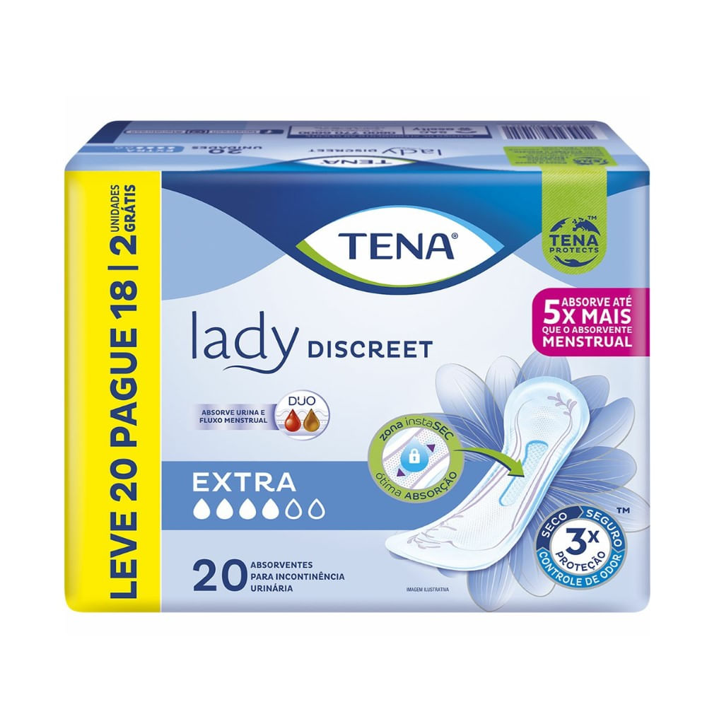 Absorvente Tena Lady Discreet Extra 20 Unidades