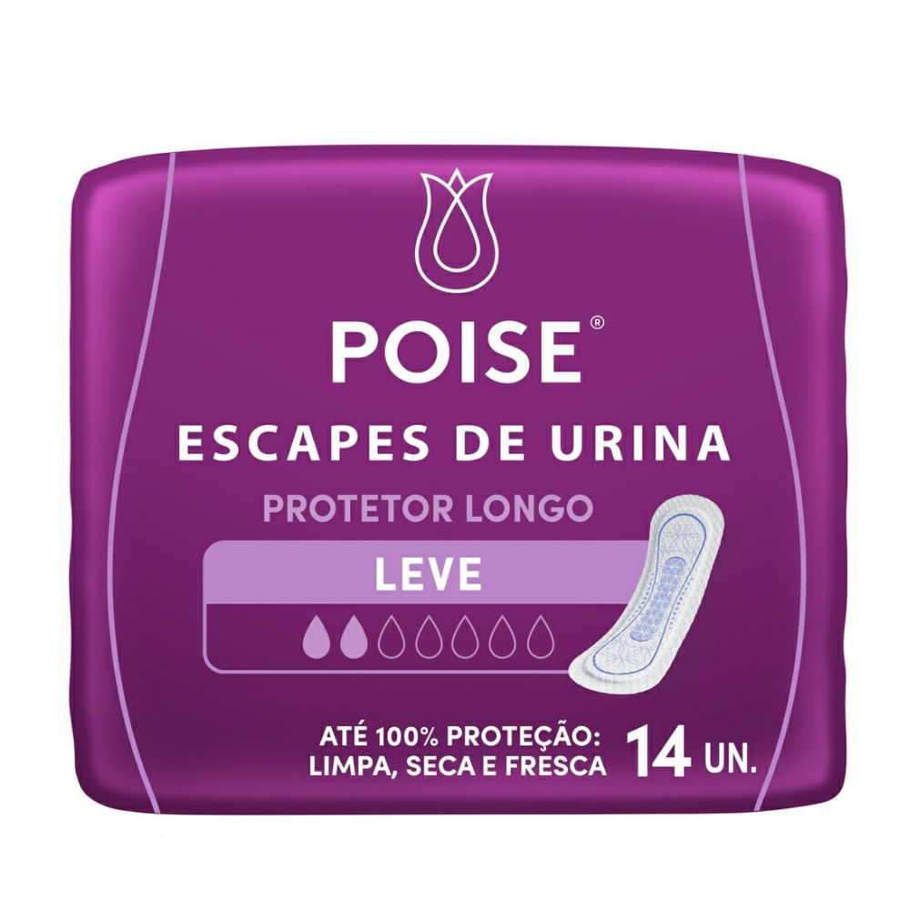 Protetor Poise Longo Leve sem Abas 14 Unidades