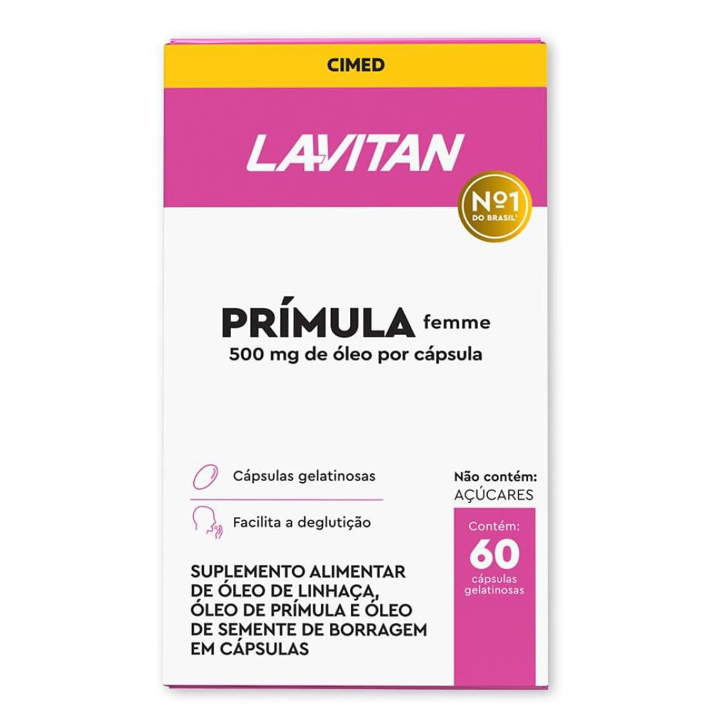 Suplemento Alimentar Lavitan Prímula Femme 60 Cápsulas Gelatinosas