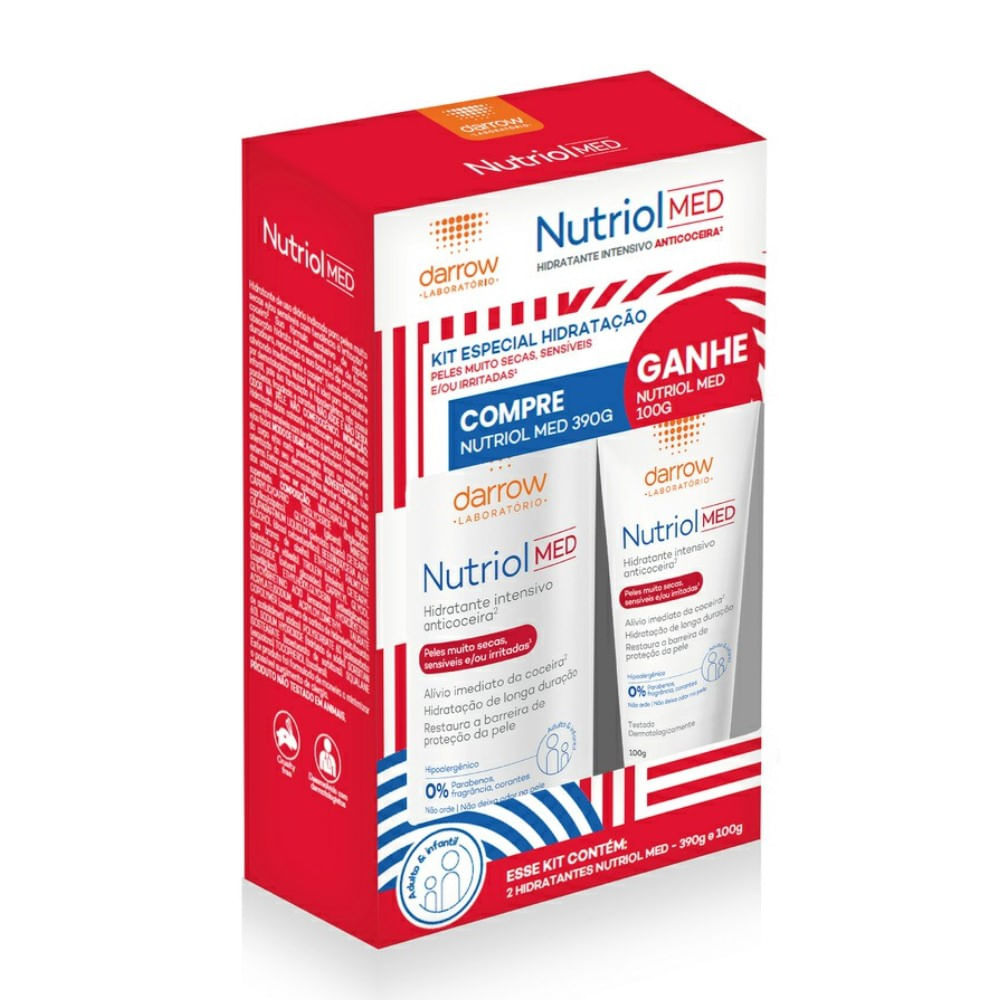 Kit Darrow Nutriol MED Hidratante Intensivo Anticoceira 390g + 100g