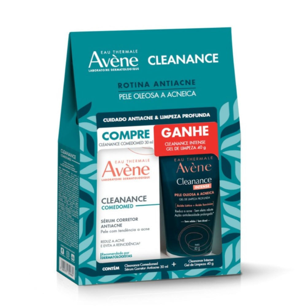 Kit Avène Sérum Corretor Antiacne Cleanance Comedomed 30ml + Gel de Limpeza Cleanance Intense 40g