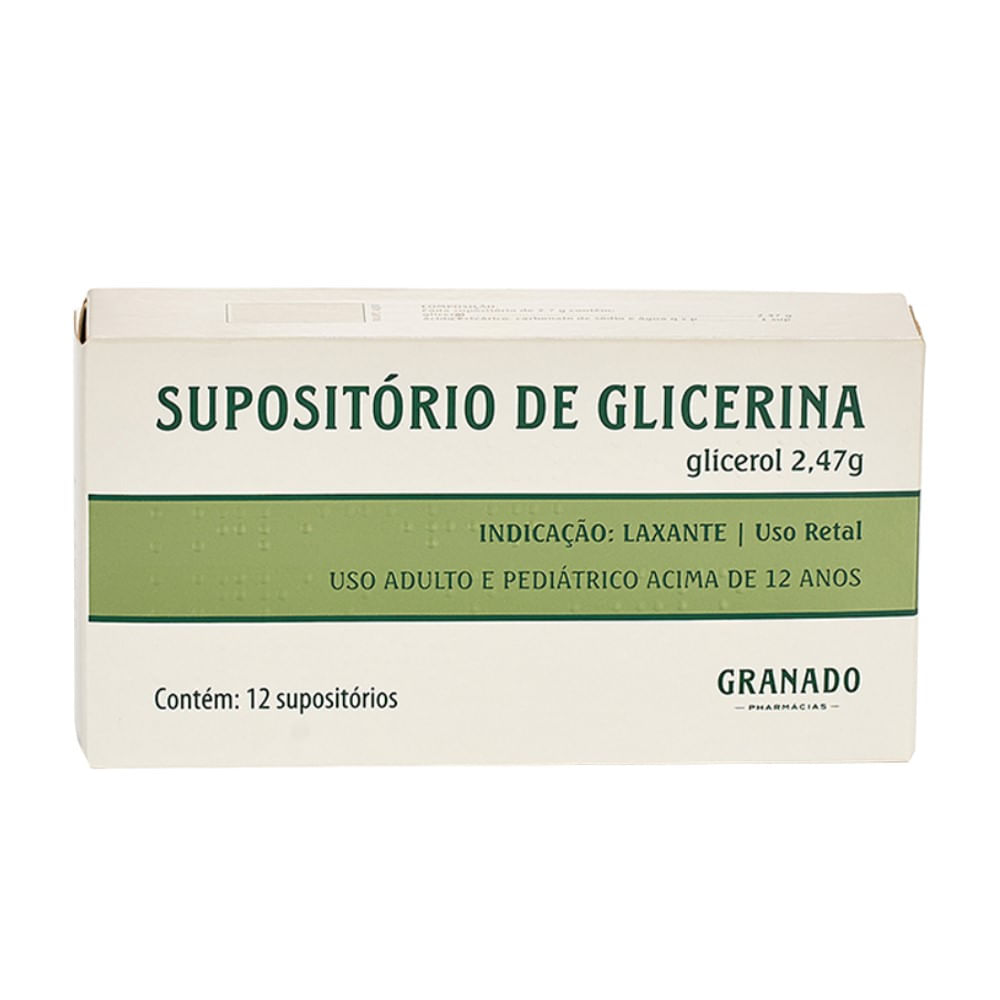 Supositório De Glicerina Uso Adulto Granado 12 Unidades
