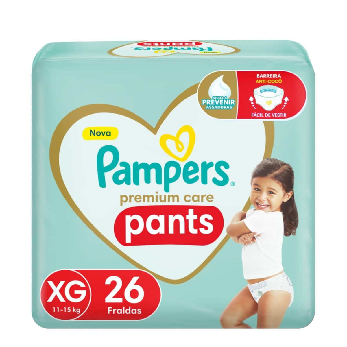 Fralda Pampers Premium Care Pants XG 26 unidades