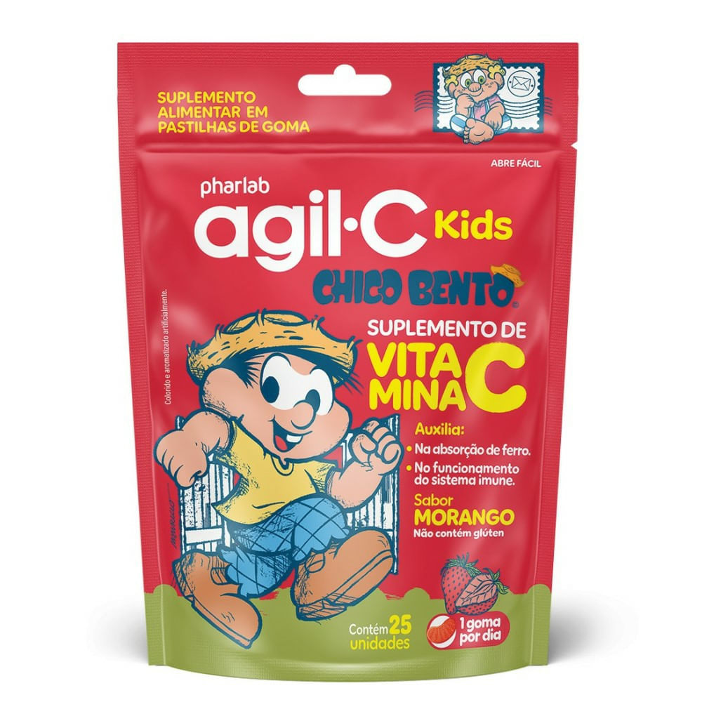 AGIL C 30MG KIDS C/25 GOMAS SB MORANGO