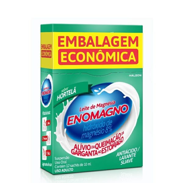 Leite de Magnésia Enomagno Hortelã 12 sachês