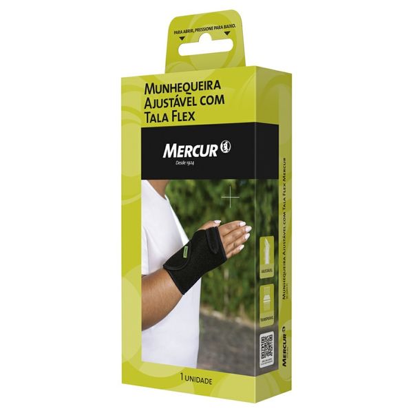Munhequeira Ajustável com Tala Flex Mercur Tamanho Único Esquerda 1 unidade