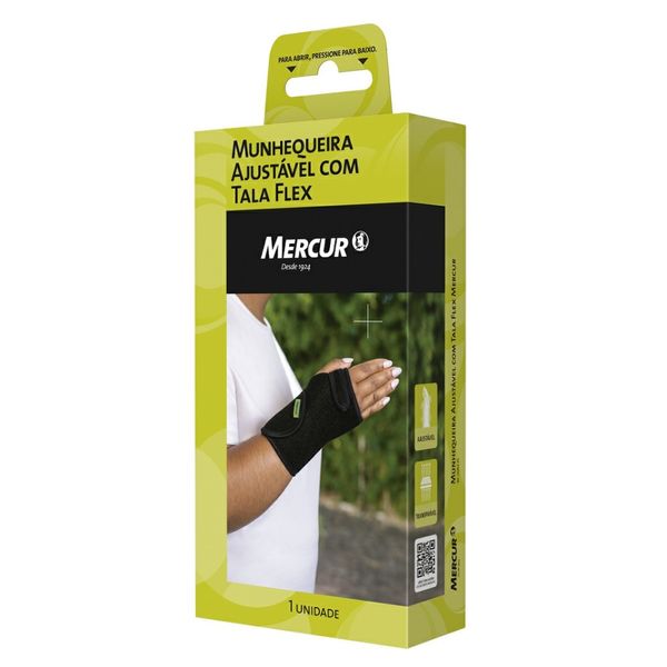 Munhequeira Ajustável com Tala Flex Mercur Tamanho Único Direita 1 unidade