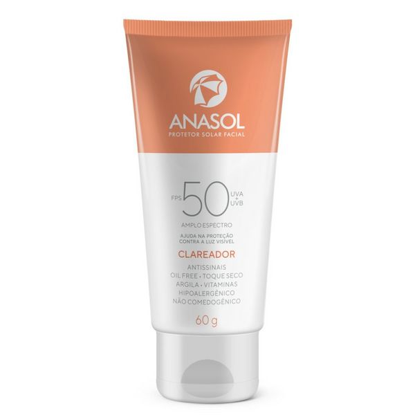Protetor Solar Facial Anasol Clareador FPS50 60g