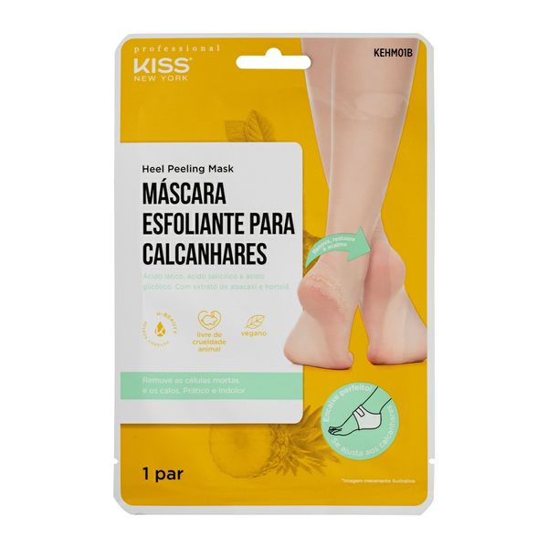 Máscara Esfoliante para Calcanhares Kiss New York 1 Par