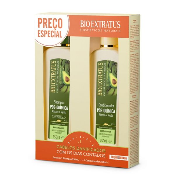Kit Bio Extratus Pós Química Shampoo 250ml + Condicionador 250ml