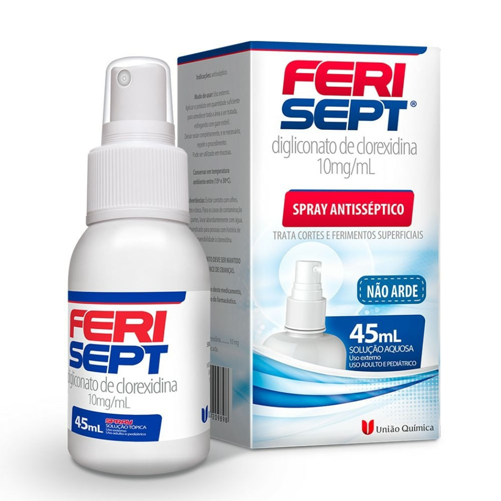 Spray Antisséptico Ferisept 10mg/ml União Química Solução Aquosa 45ml