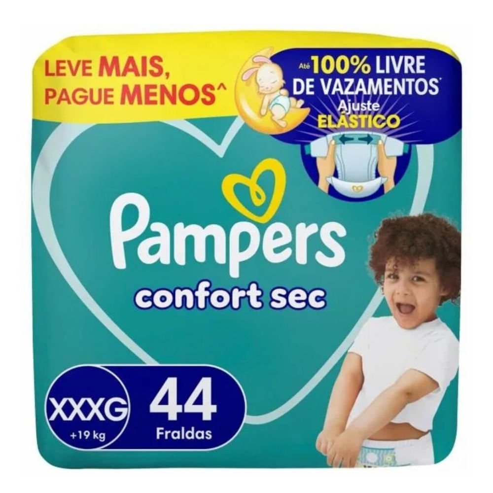 Fralda Pampers Confort Sec XXXG 44 Unidades