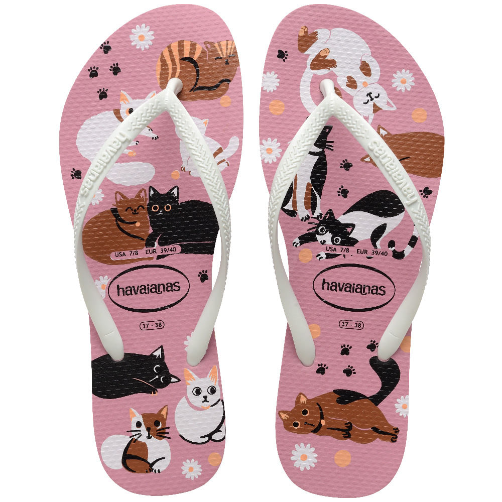 Sandália Havaianas Slim Pets Rosa 35/36