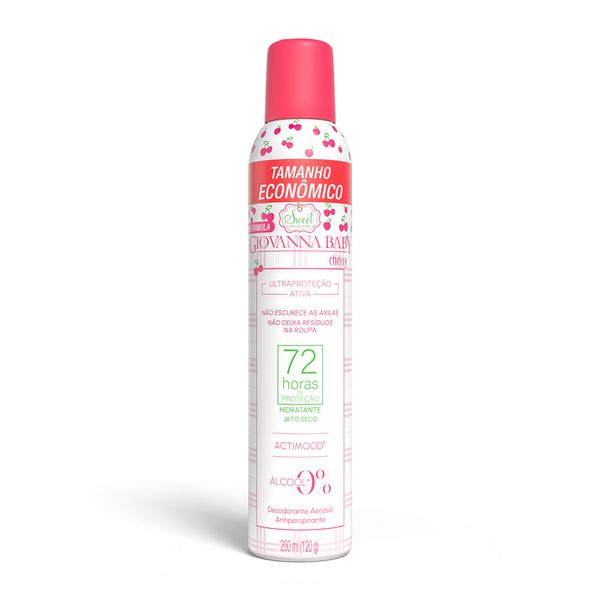 Desodorante Aerosol Giovanna Baby 72hr Cherry 200ml