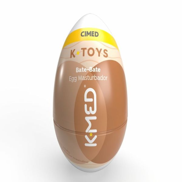Masturbador Masculino K-Med K-Toys Bate Bate de Silicone Textura Clicker Cor Marrom 1 Unidade