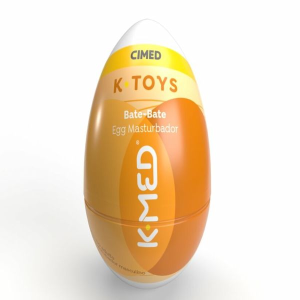 Masturbador Masculino K-Med K-Toys Bate Bate de Silicone Textura Clicker Cor Laranja 1 Unidade