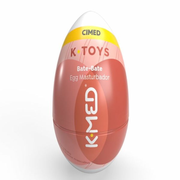 Masturbador Masculino K-Med K-Toys Bate Bate de Silicone Textura Clicker Cor Vermelho 1 Unidade