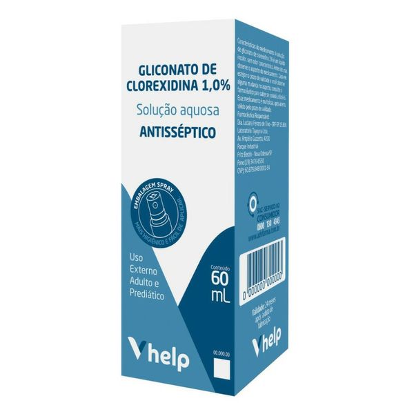 Gliconato de Clorexidina 1,0% V.Help Antisséptico Solução Aquosa Spray 60ml
